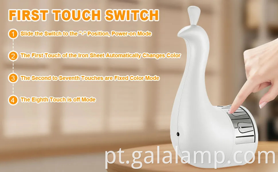 Luz da mesa USB do pavão: Controle remoto Christmas Rainbow Projeção Night Lamp